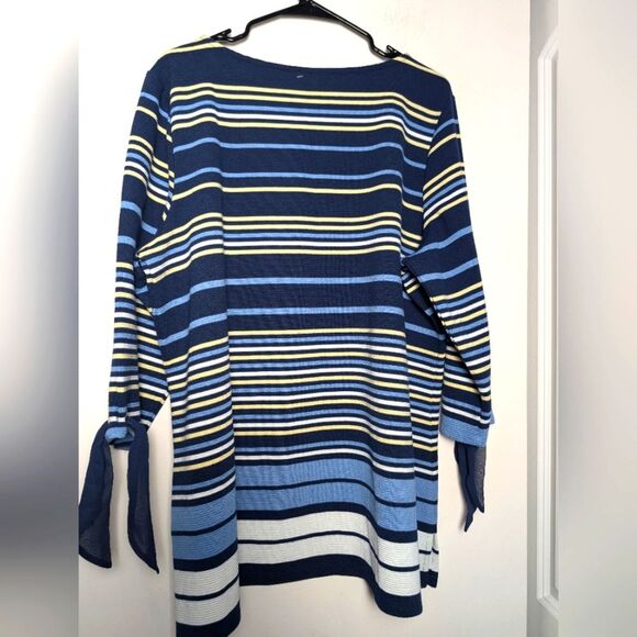 Charter club ribbed top striped sz 3x NEW navy yellow - Picture 7 of 9